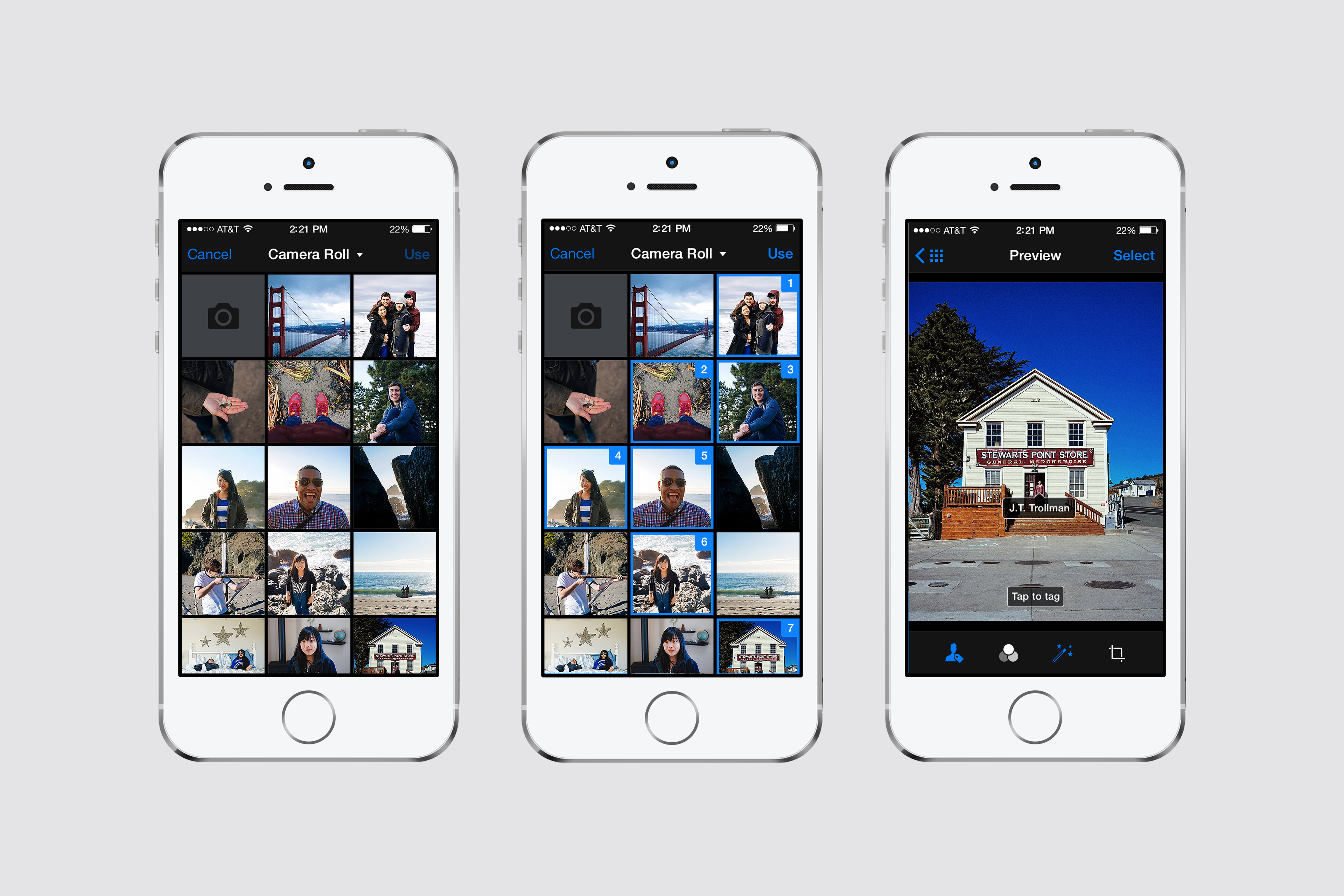 Streamlined photo selection experience with batch upload capabilities.